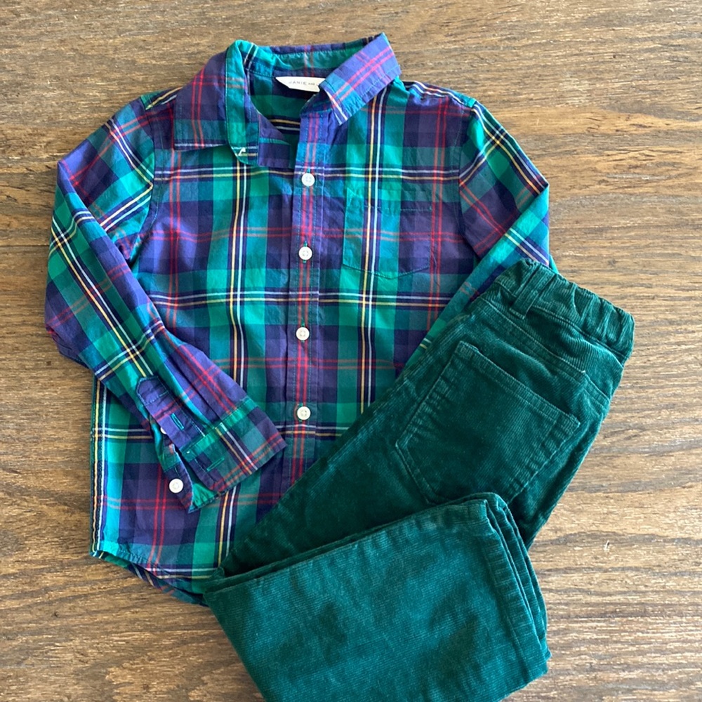 Janie and Jack Shirt and Corduroy Pants